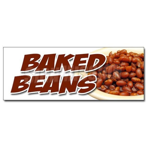 BAKED BEANS DECAL sticker slo slow cooked hot dogs brown sugar bacon, D-36 Baked Beans